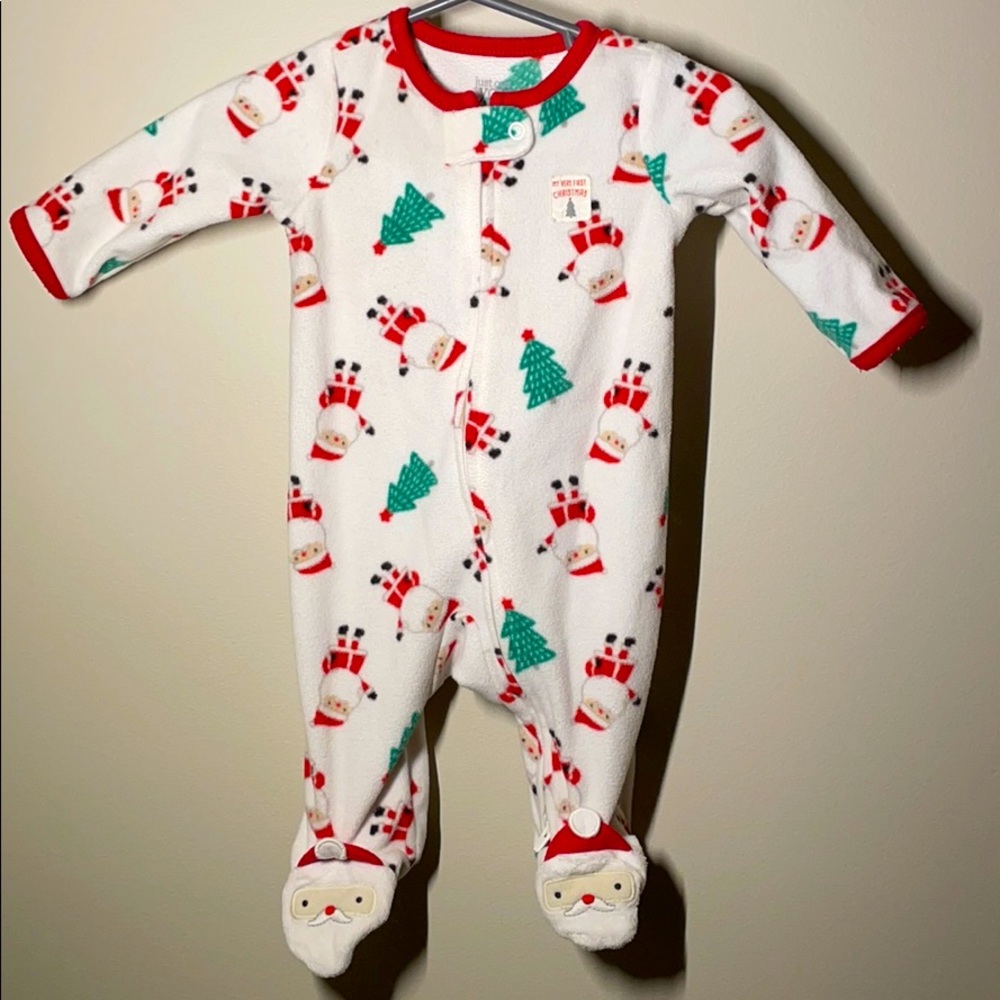 “My First Christmas” Cozy Onesie with Santa Feet!